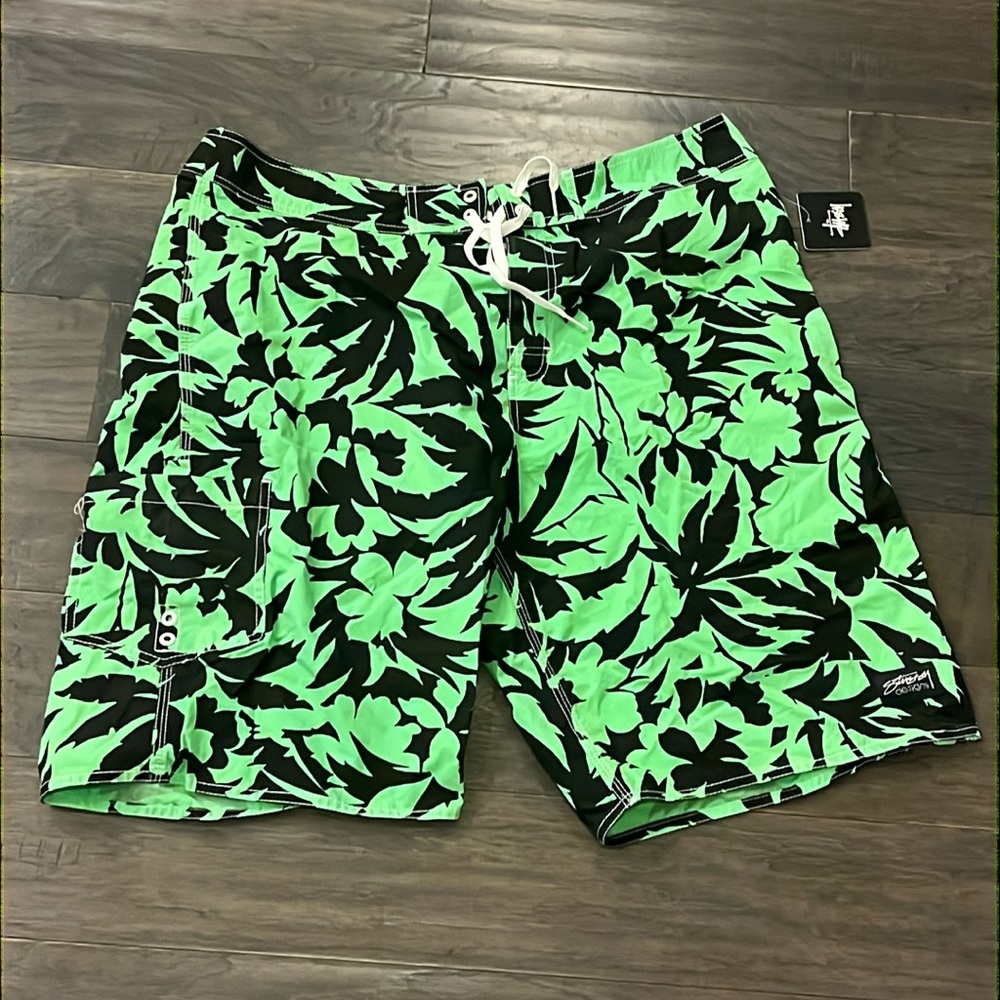 Stussy Palm Trunk Cargo Board Short Swim Trunks Suit Unlined Surf Mens Sizes